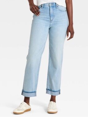 Universal Thread vintage straight cropped jeans light wash NWT 8